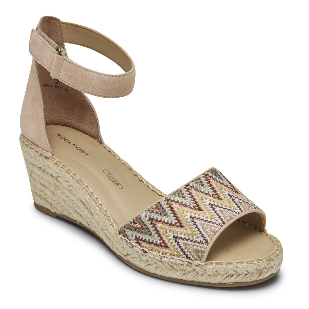 Sandalias Rockport Mujer Mexico - Marah Woven Ankle Strap Kaki - YKPFZ2810